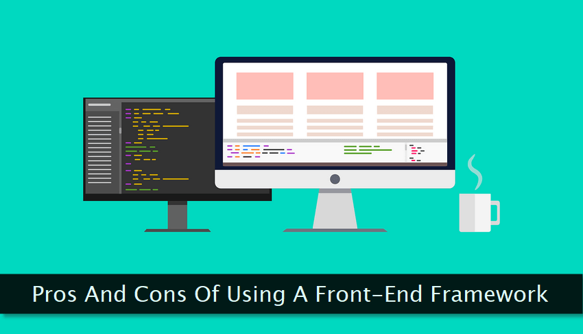 A graphic of two monitors illustrating coding